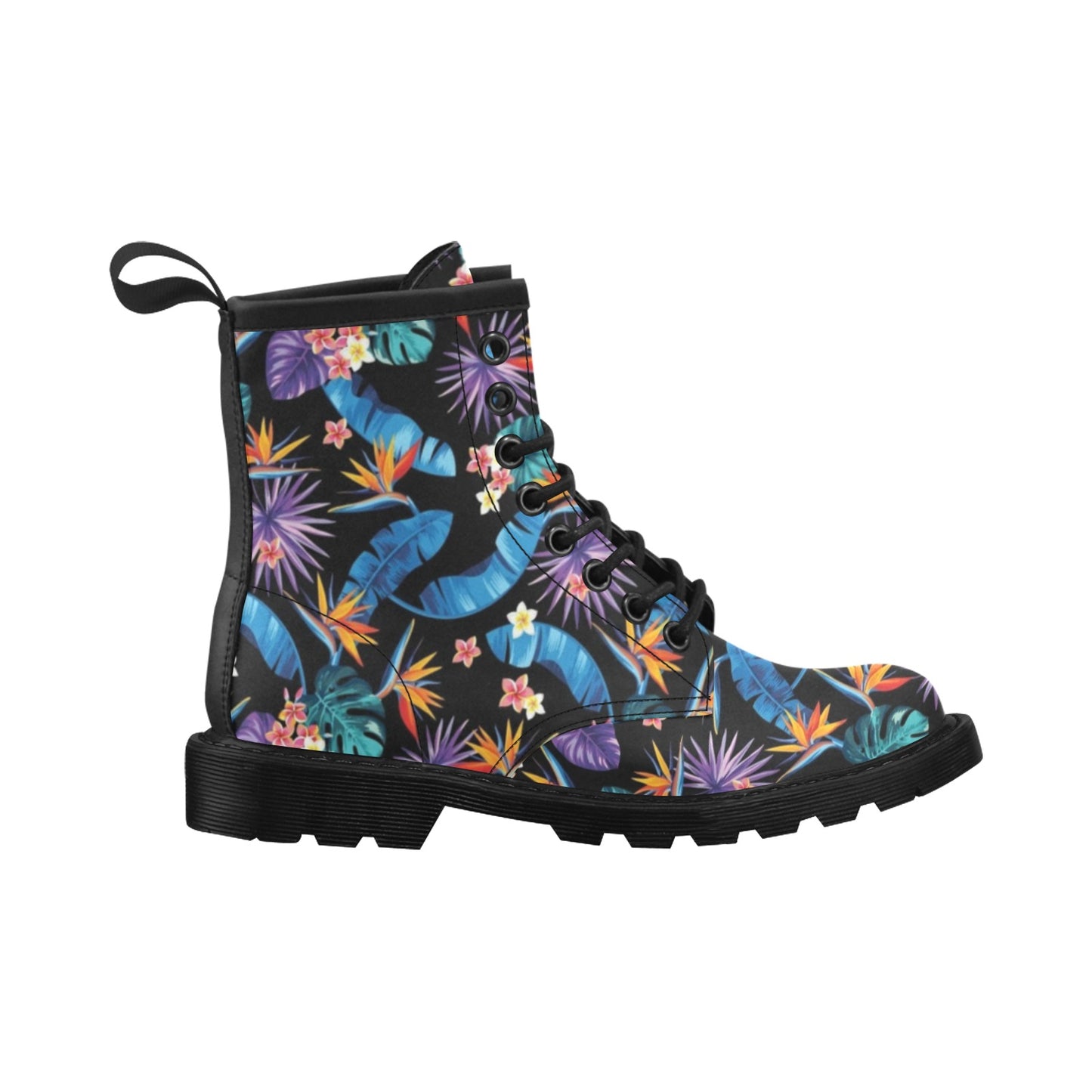 Tropical Flower Pattern Print Design TF018 Women's Boots