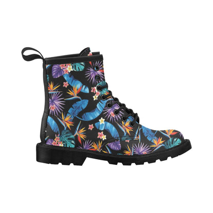 Tropical Flower Pattern Print Design TF018 Women's Boots