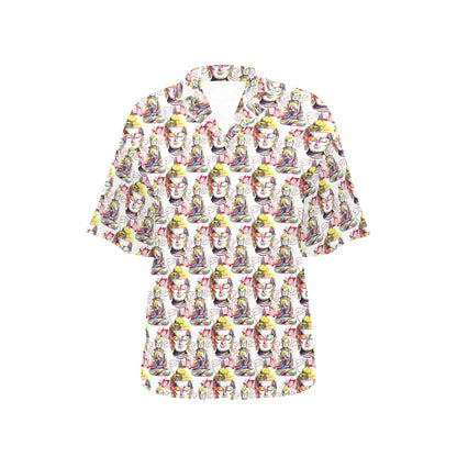 Buddha Pattern Print Design 06 Women's Hawaiian Shirt