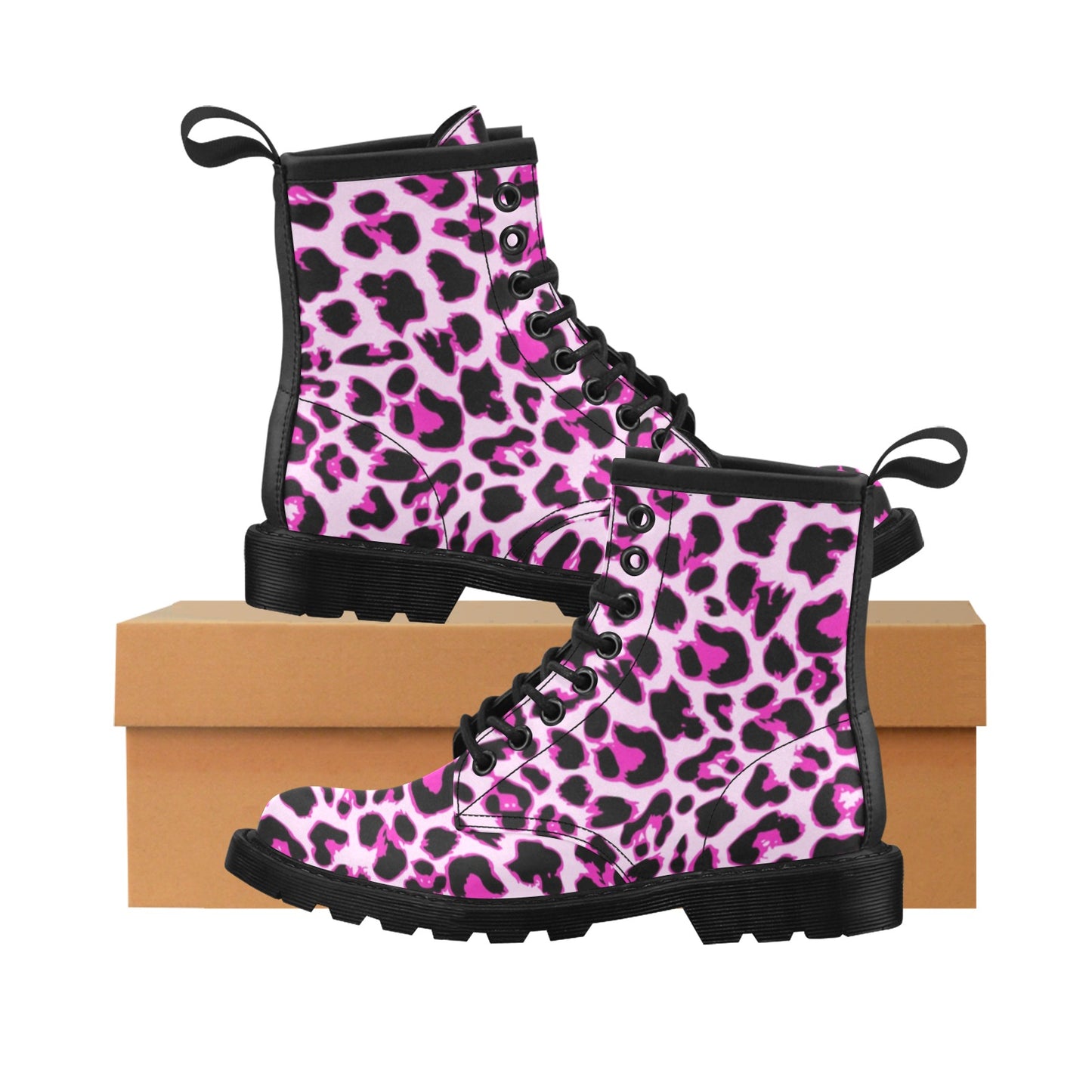 Pink Leopard Print Women's Boots