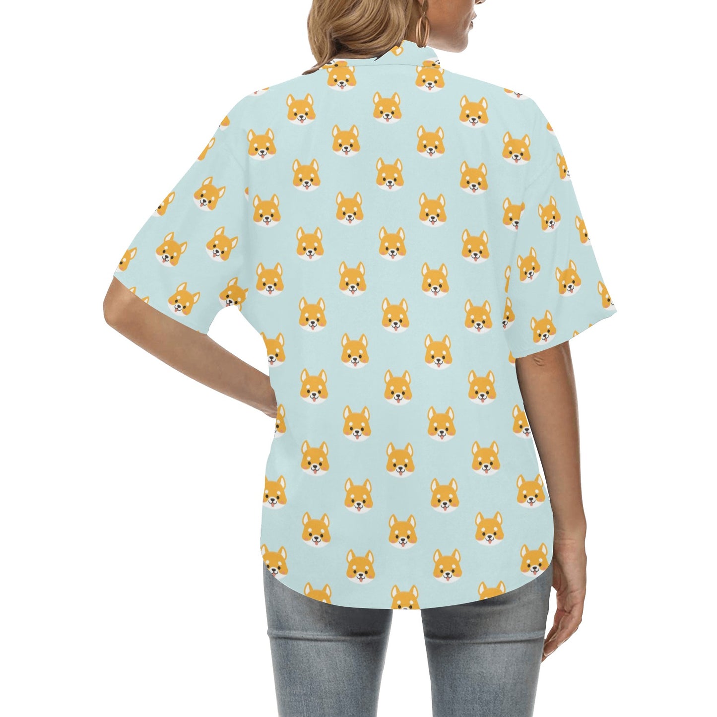 Shiba Inu Print Design LKS301 Women's Hawaiian Shirt