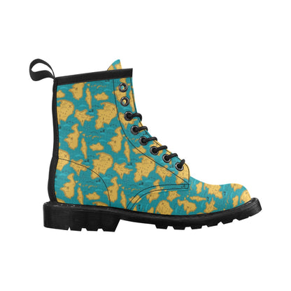 World Map Print Design LKS301 Women's Boots