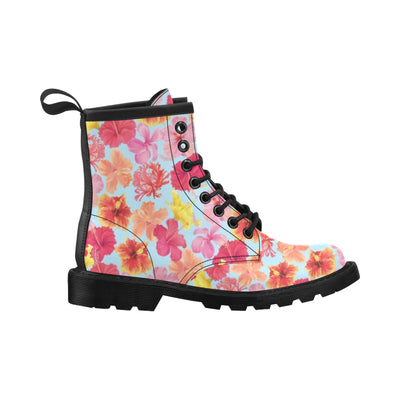 Hibiscus Pattern Print Design HB020 Women's Boots