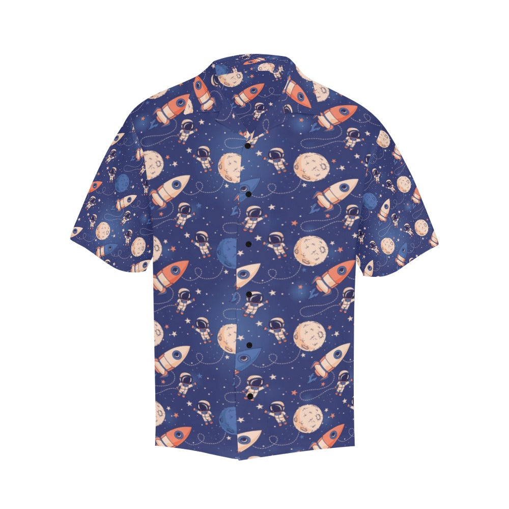 Space Astronaut Rocket Print Design LKS304 Men's Hawaiian Shirt