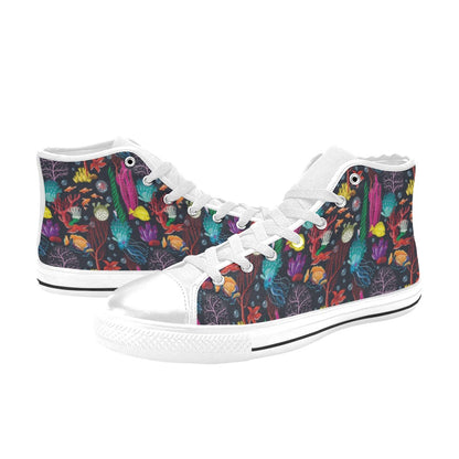 Underwater Cute Print Design LKS303 High Top Women's White Shoes