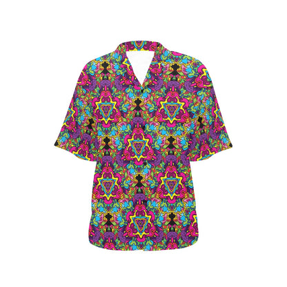 Trippy Print Design LKS303 Women's Hawaiian Shirt