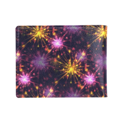 Firework Print Design LKS303 Men's ID Card Wallet