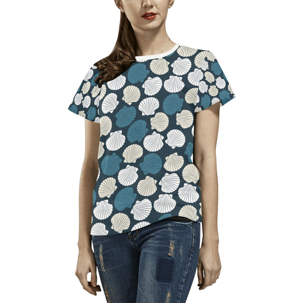 Seashell Print Design LKS3013 Women's  T-shirt