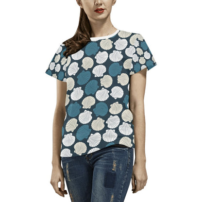 Seashell Print Design LKS3013 Women's  T-shirt