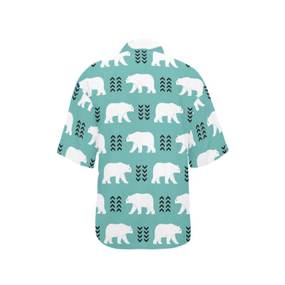 Polar Bear Pattern Print Design A05 Women's Hawaiian Shirt