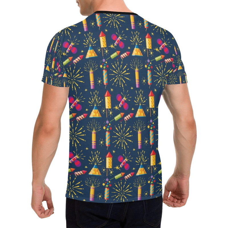 Firework Sparkling Rockets Print Design LKS306 Men's All Over Print T-shirt