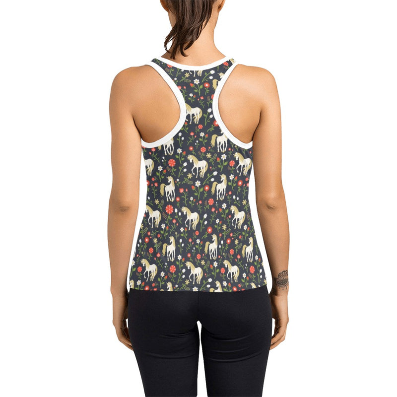 Unicorn Print Design LKS301 Women's Racerback Tank Top