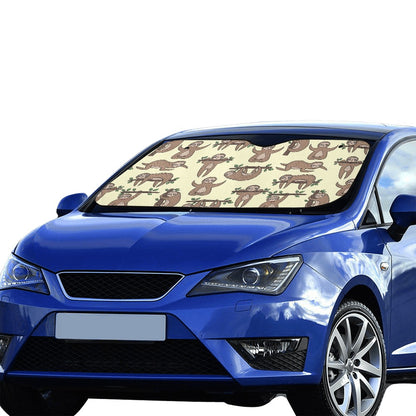 Sloth Print Design LKS3010 Car front Windshield Sun Shade