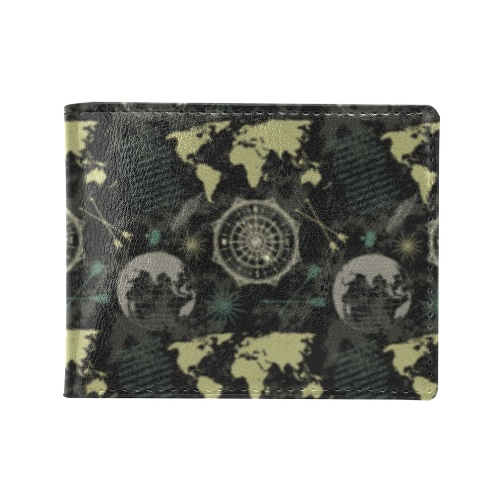 World Map Print Design LKS303 Men's ID Card Wallet