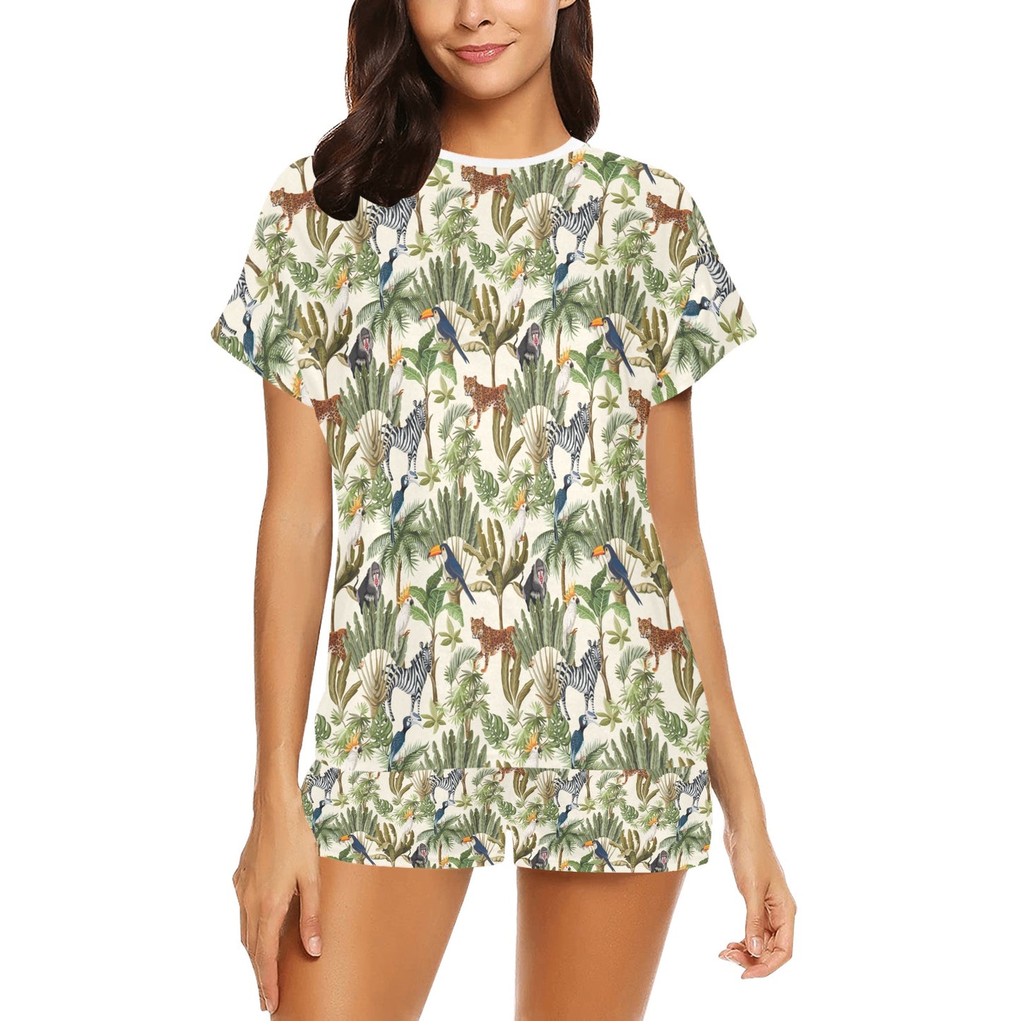 Safari Animal Print Design LKS304 Women's Short Pajama Set