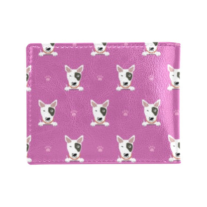 Bull Terrier Happy Print Pattern Men's ID Card Wallet