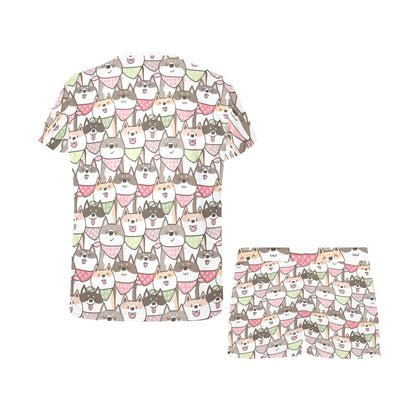 Shiba Inu Print Design LKS305 Women's Short Pajama Set