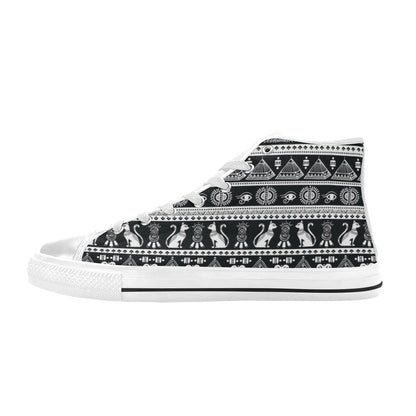 Tribal Pattern Print Design LKS305 High Top Women's White Shoes