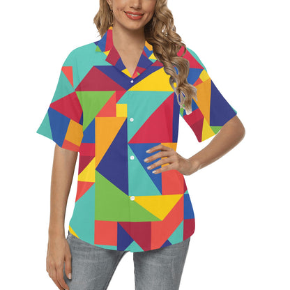 Mosaic Pattern Print Design 01 Women's Hawaiian Shirt