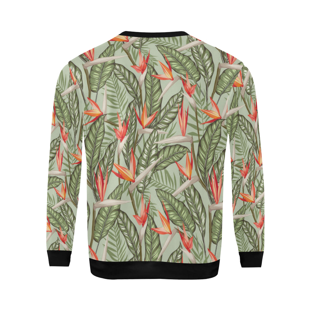 Bird Of Paradise Pattern Print Design BOP08 Men Long Sleeve Sweatshirt