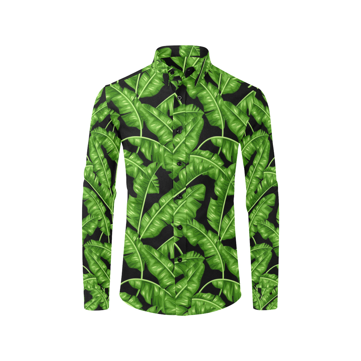 Banana Leaf Pattern Print Design BL01 Men's Long Sleeve Shirt