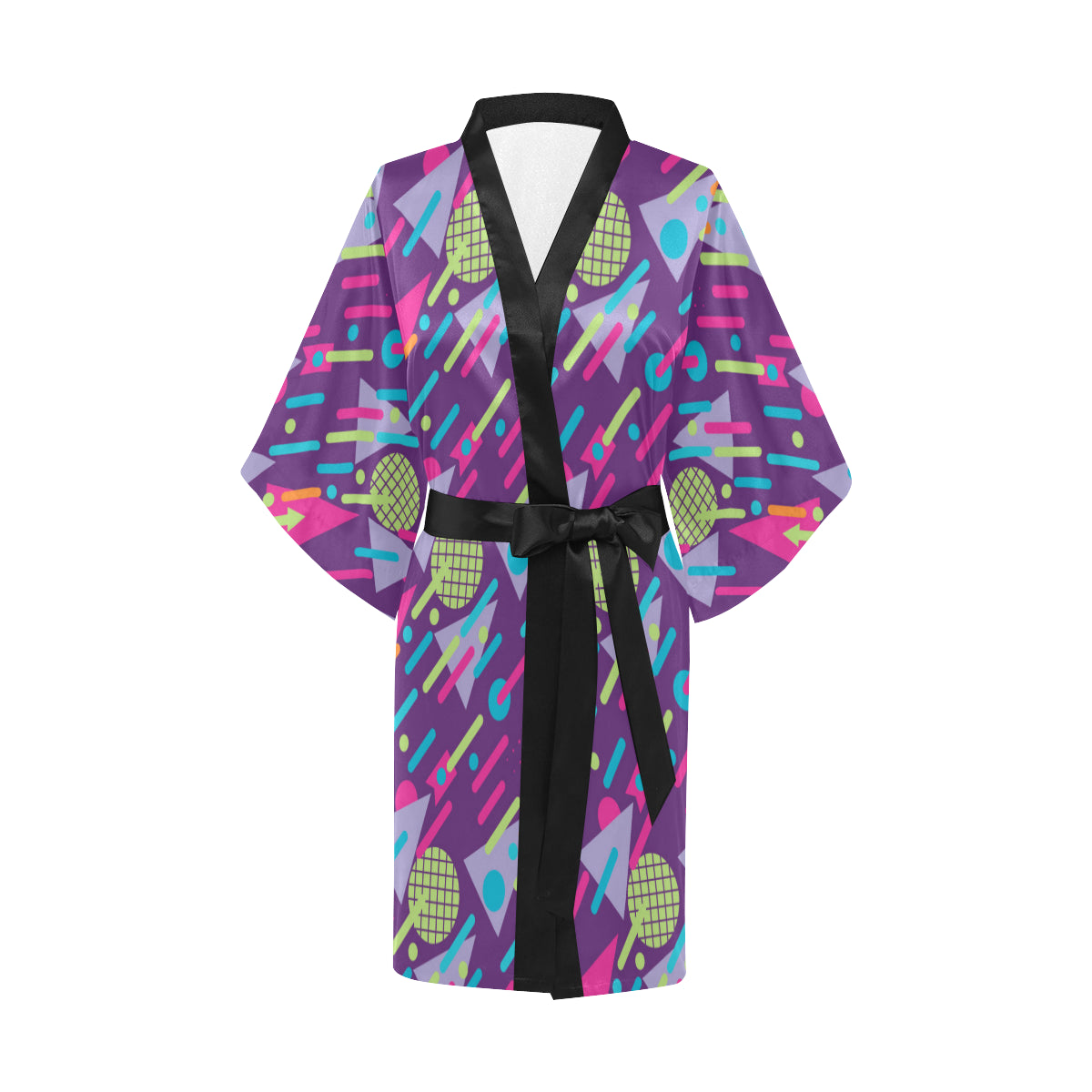 90s Pattern Print Design 4 Women's Short Kimono