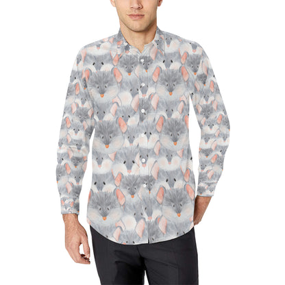 Rat Baby Pattern Print Design 02 Men's Long Sleeve Shirt