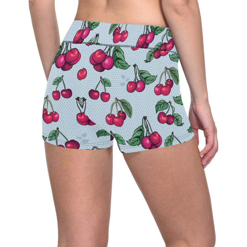 Cherry Pattern Print Design CH01 Yoga Shorts