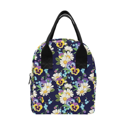 Pansy Pattern Print Design PS03 Insulated Lunch Bag