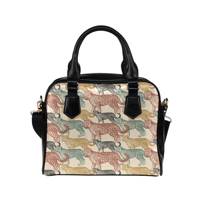 Jaguar Pattern Print Design 01 Shoulder Handbag