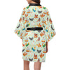 Chicken Pattern Print Design 07 Women's Short Kimono