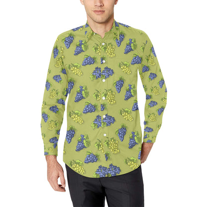 Grape Pattern Print Design GP08 Men's Long Sleeve Shirt