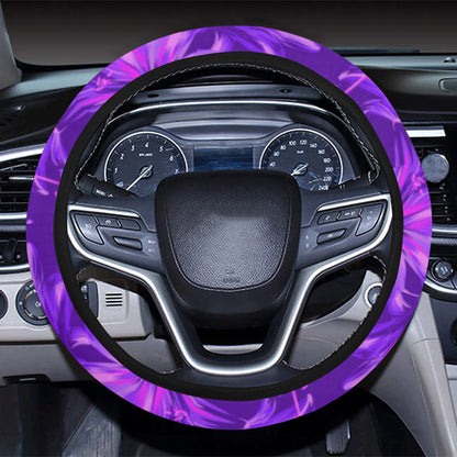Amaryllis Pattern Print Design AL03 Steering Wheel Cover with Elastic Edge