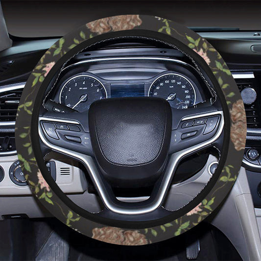 Cocker Pattern Print Design 03 Steering Wheel Cover with Elastic Edge