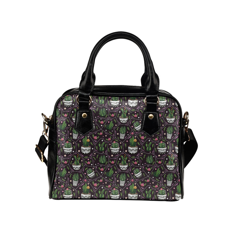 Cactus Pattern Print Design 03 Shoulder Handbag