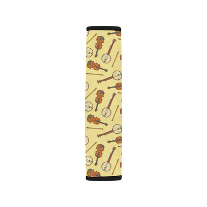 Banjo Violin Pattern Print Design 01 Car Seat Belt Cover