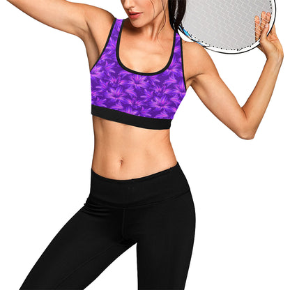 Amaryllis Pattern Print Design AL03 Sports Bra