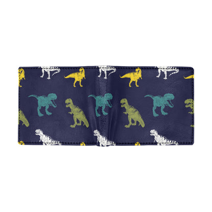 T Rex Pattern Print Design A07 Men's ID Card Wallet