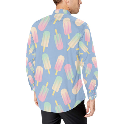 Ice Cream Pattern Print Design 05 Men's Long Sleeve Shirt