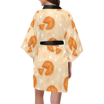 Pie Pattern Print Design A01 Women's Short Kimono