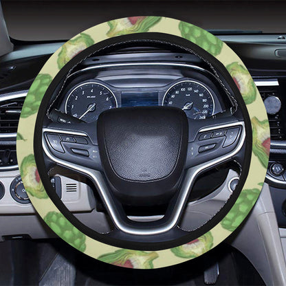 Artichoke Pattern Print Design 03 Steering Wheel Cover with Elastic Edge