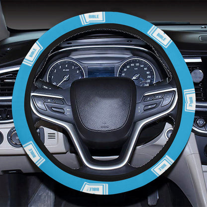 Bible Pattern Print Design 02 Steering Wheel Cover with Elastic Edge