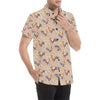 Chicken Boho Style Pattern Men's Short Sleeve Button Up Shirt