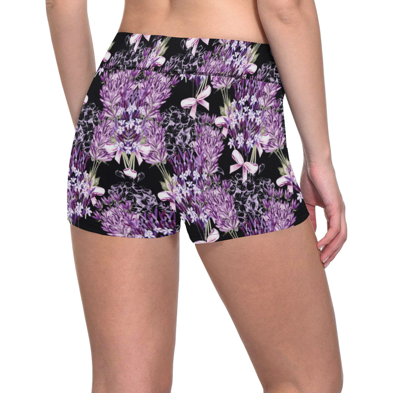 Lavender Pattern Print Design LV06 Yoga Shorts