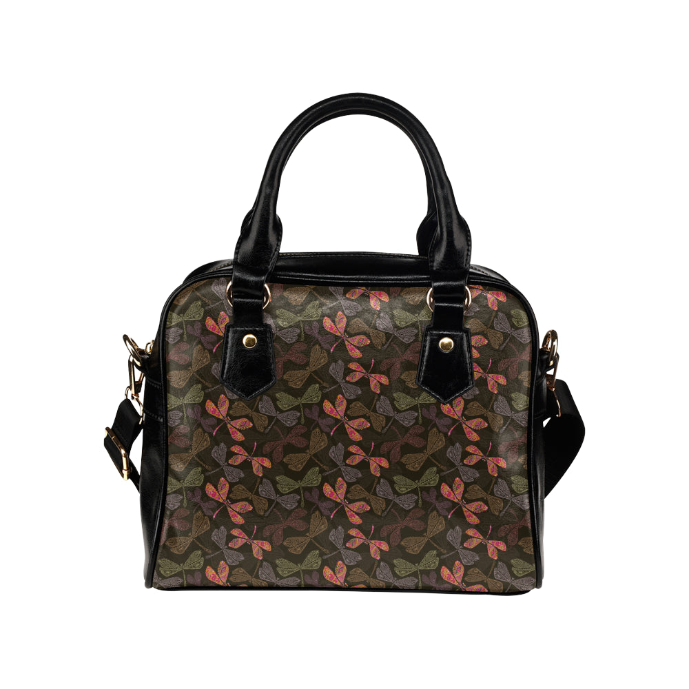 Dragonfly Pattern Print Design 02 Shoulder Handbag