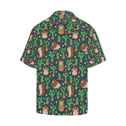 Hedgehog Cactus Pattern Print Design 04 Men's Hawaiian Shirt