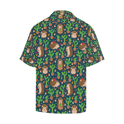 Hedgehog Cactus Pattern Print Design 04 Men's Hawaiian Shirt