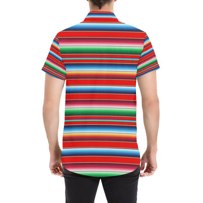 Serape Print Men's Short Sleeve Button Up Shirt