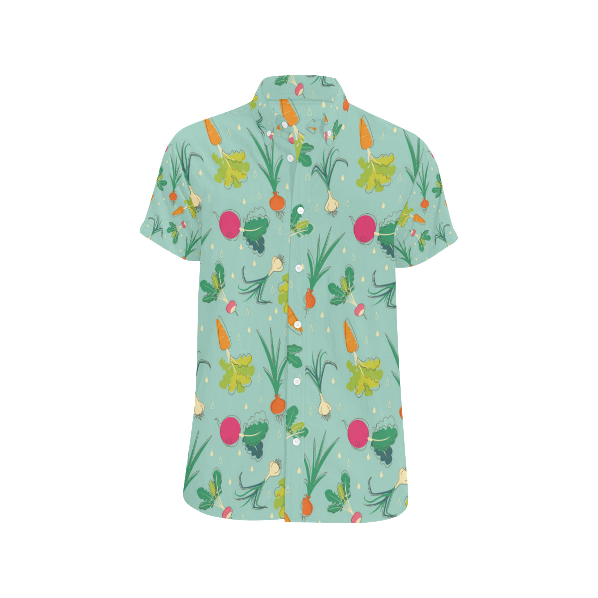 Radish Pattern Print Design A01 Men's Short Sleeve Button Up Shirt