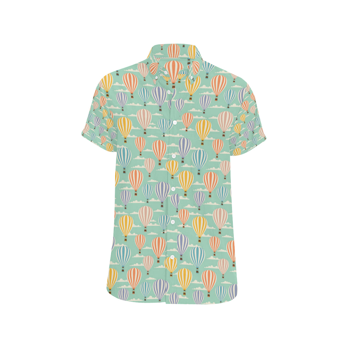Ballon Pattern Print Design 01 Men's Short Sleeve Button Up Shirt
